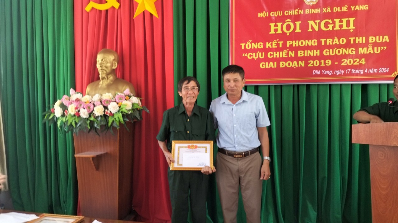 Hội Cựu chiến binh xã DLiê Yang tổ chức Hội nghị tổng kết phong trào thi đua “Cựu chiến binh gương mẫu” giai đoạn 2019 – 2024